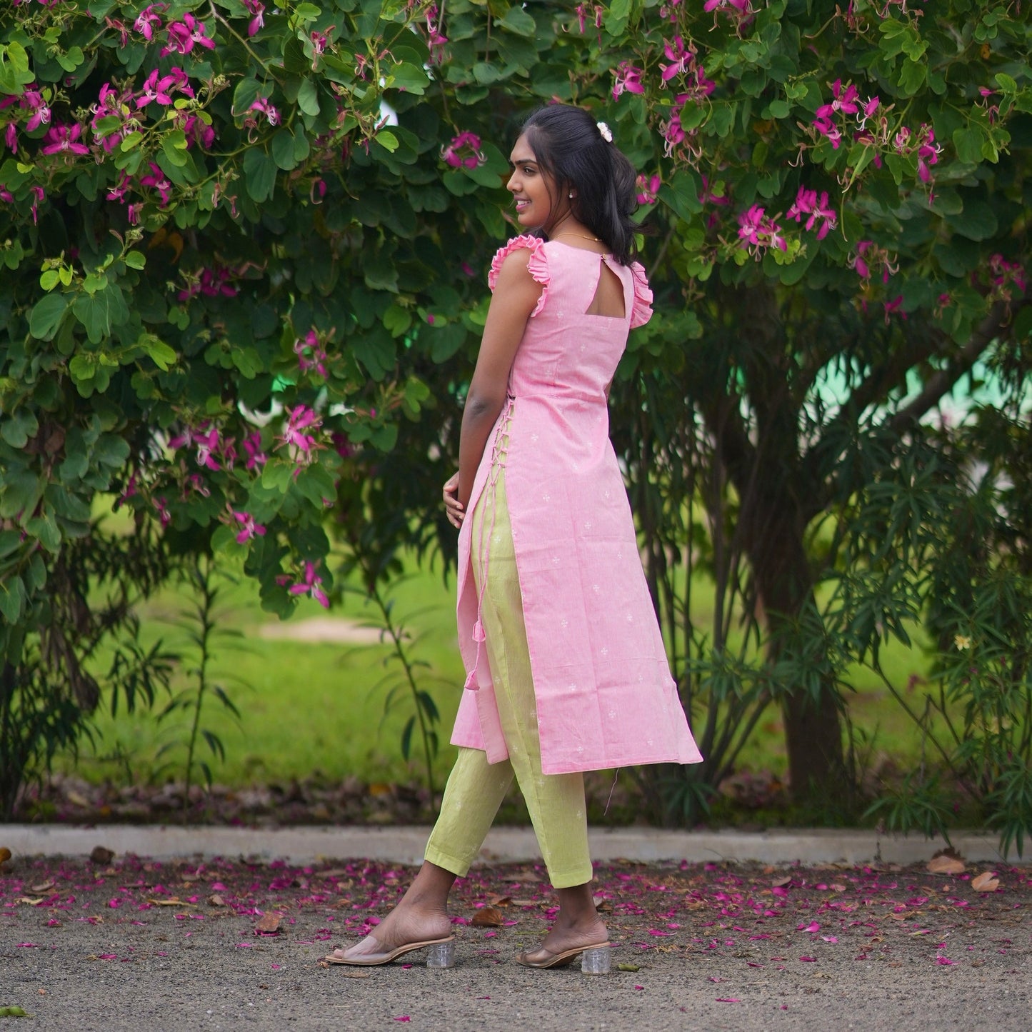 Pink guva kurti set