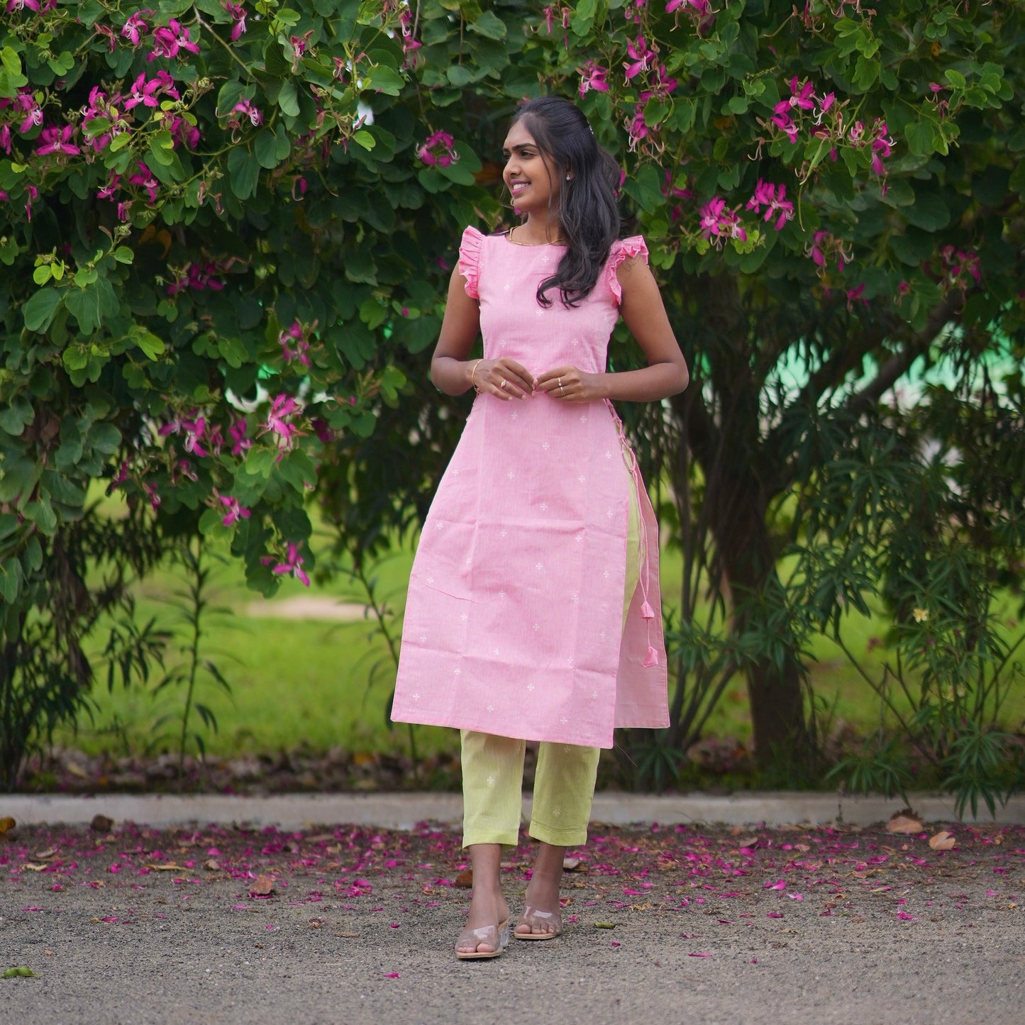 Pink guva kurti set
