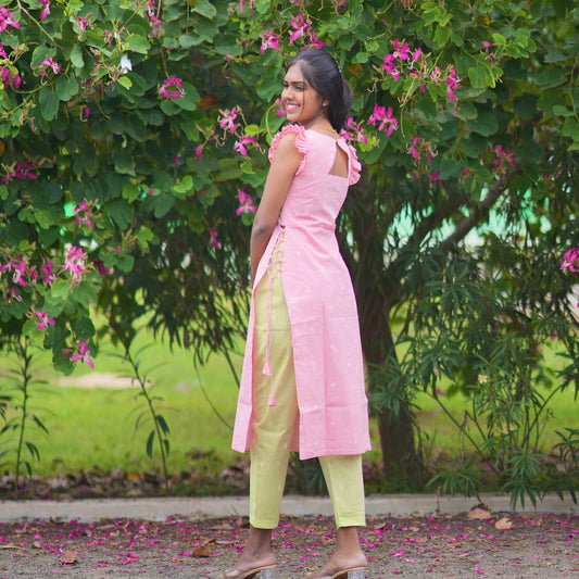 Pink guva kurti set