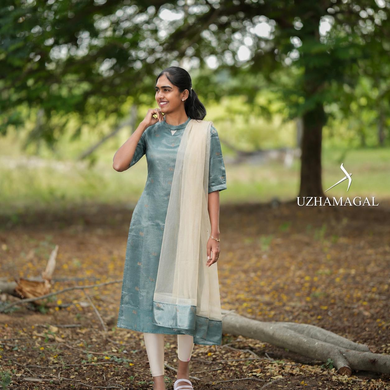 ANTIQUE BLUE TOP & DUPATTA