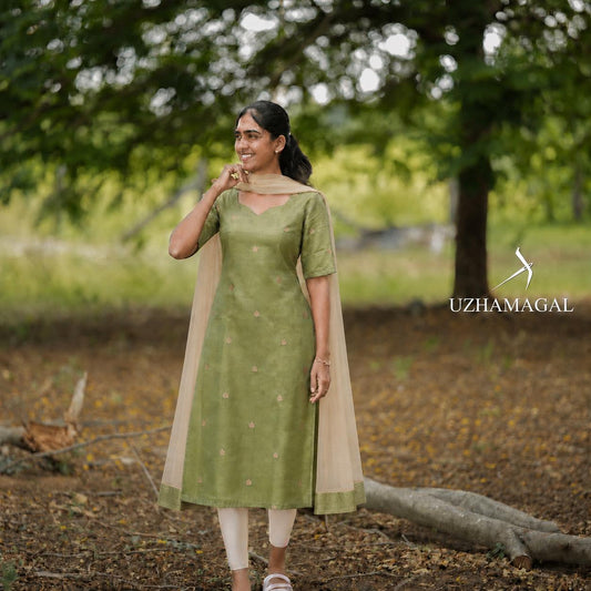 ANTIQUE GREEN TOP & DUPATTA