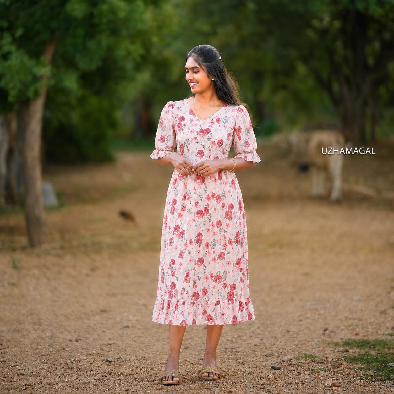 ROSE FLORAL MAXI
